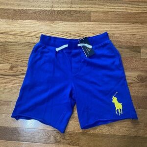 POLO RALPH LAUREN kids royal blue big pony sweat shorts size M (10-12)